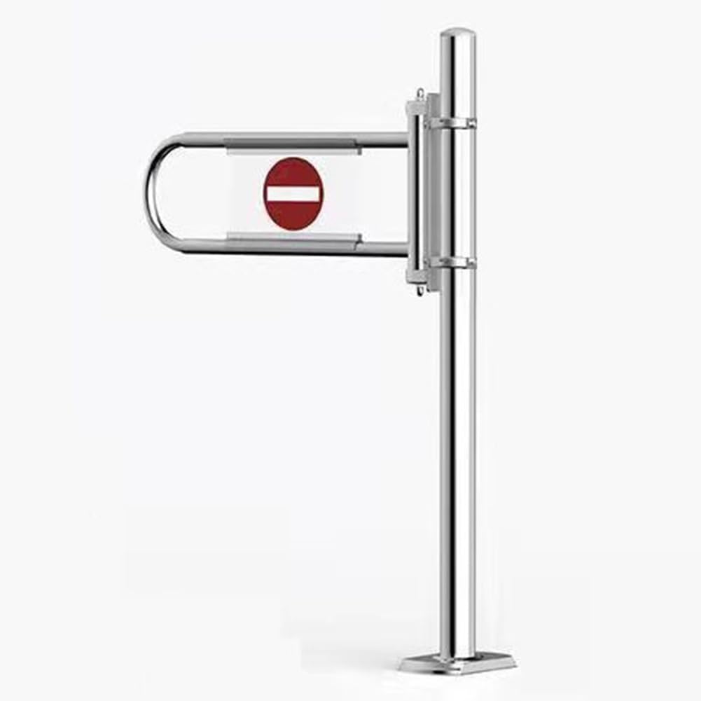 Aioneer Manual Swing Gate With Durable Metal Construction And Automatic Closing For Efficient Traffic Control At Supermarket Entrances-Silver-80x100cm
