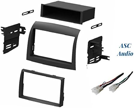 ASC Audio Car Stereo Dash Install Kit and Wire Harness for Installing an Aftermarket Single or Double Din Radio for 2004 2005 2006 2007 2008 2009 2010 Toyota Sienna - No Factory Premium Amp/JBL