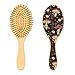 ALAZA Mushroom Daisy Flower Hair Brush for Women Men Natural Wood Detangler Brushes for All Hair Types Hairbrush for Wet & Dry