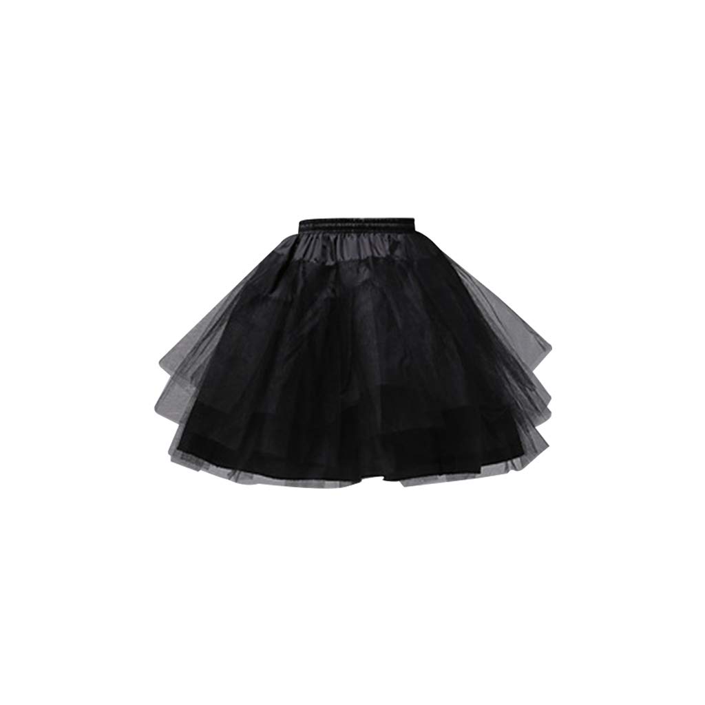 GUMEI Halka Kobiety Dziewczyny Jednolity Kolor Balet Tiul Krótka Krynolina Halka Wielowarstwowa Suknia Balowa Lolita Pod Spódnicą Elastyczny Pas Z Regulowanym Sznurkiem, Biały, 60 cm-90 cm