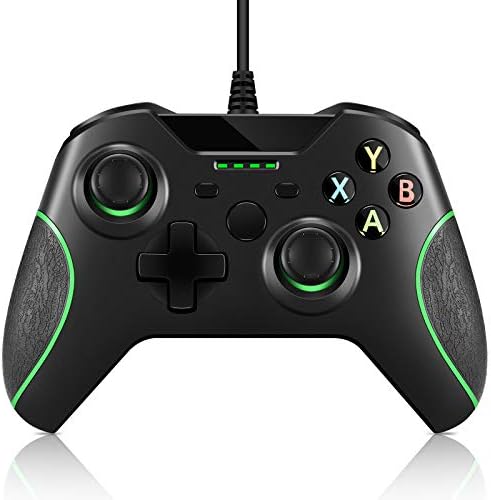 Recreation Controller Substitute for Xbox One Controller,Crifeir Wired Recreation Contoller with Twin Vibration and Audio Jack for Xbox One/S/X/Win7,8,10(Black)