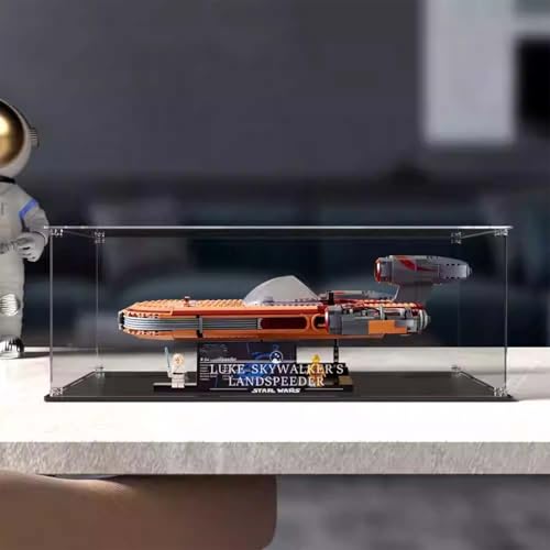 TRUSTFAR Acryl Staubdichte Vitrine Entworfen für LE-GO 75341 Fliegendes Auto Bausteinmodell, Transparente Box, Displaybox Kompatibel mit Le-go 75341.(Kein Modell) (Transparent)