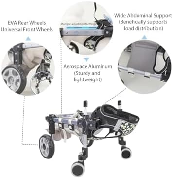 Lightweight Dog Wheelchair for Back Legs - Adjustable Mobility Aid & Hip Support for Disabled Pets, Pet Leg Brace for Enhanced Mobility & Comfort
