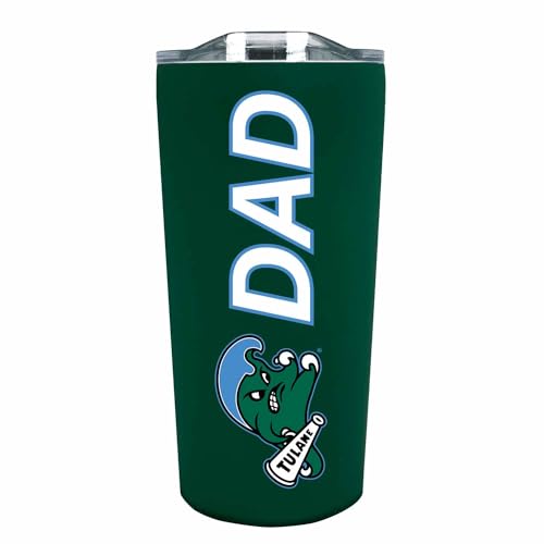 Campus Colors NCAA Stainless Steel Travel Tumbler for Dad - 18 oz - Double Walled Insulated Drinkware (Tulane Green Wave - Green)