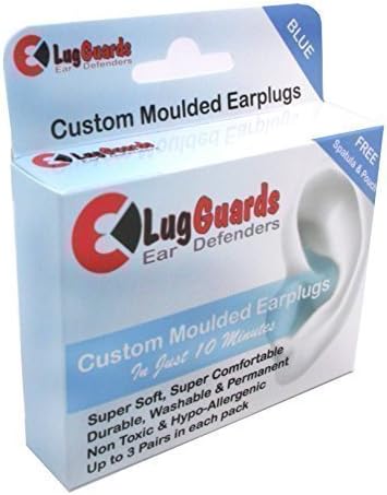 LugGuards Custom Moulded Ear Plugs with FREE cases, storage pouch & spatula by Lug Guards