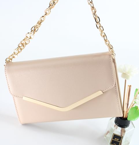 Image of Clutch Purse Evening Bag for Women，Envelope Handbag With Detachable Chain | With Detachable Chain