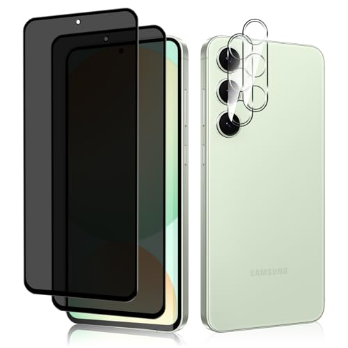 #Commissioniguadagnate<br>Privacy Pellicola Protettiva + Protezione Fotocamera per Samsung Galaxy S24 FE 5G [2 + 2 Pezzi] Vetro Temperato Durezza 9H Anti-Graffio Anti-Spy Pellicola per Samsung Galaxy S24 FE 5G