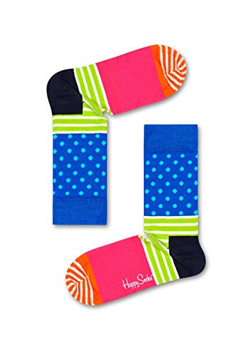 Happy Socks 4-Pack Amazon Big Dot Gift Set, Colorful And Fun, Socks For Men And Women, Blue-Orange-Pink-Green-Yellow (9-11) #TOP2
