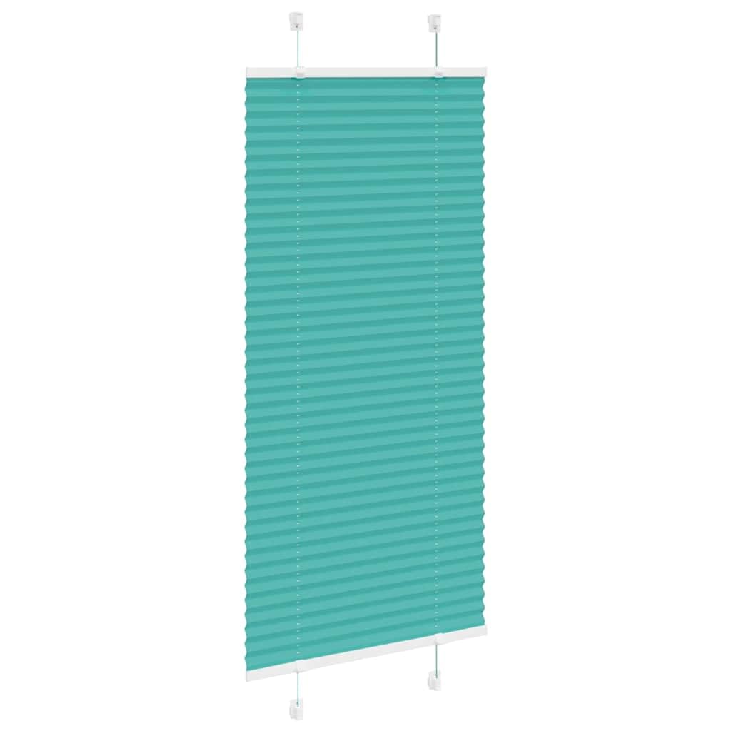 Tenda plissettata verde petrolio, 65 x 150 cm, larghezza tessuto 64,4 cm, in poliestere, per finestre con protezione solare e sguardi indiscreti, 4 larghezze pieghe, poliestere 65 x 150 cm, verde