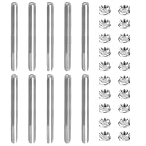 Gewindestangen M10 x 10cm Gewindestange Edelstahl 10er Volle Gewindestab mit 20 Flanschmuttern für Die Maschinen und Möbelherstellung(M10x100mm/10PCS)