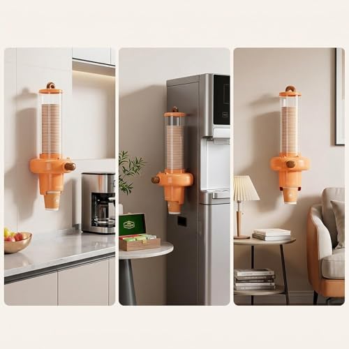Distributeur de gobelets à eau mural et porte-gobelet transparent