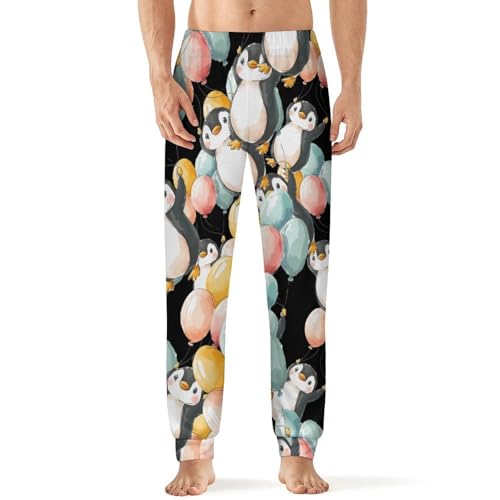 Penguins I Can Believe I Can Fly Men's Pajama Bottoms Sleep Lounge Soft Comfy Pants Sleepwear