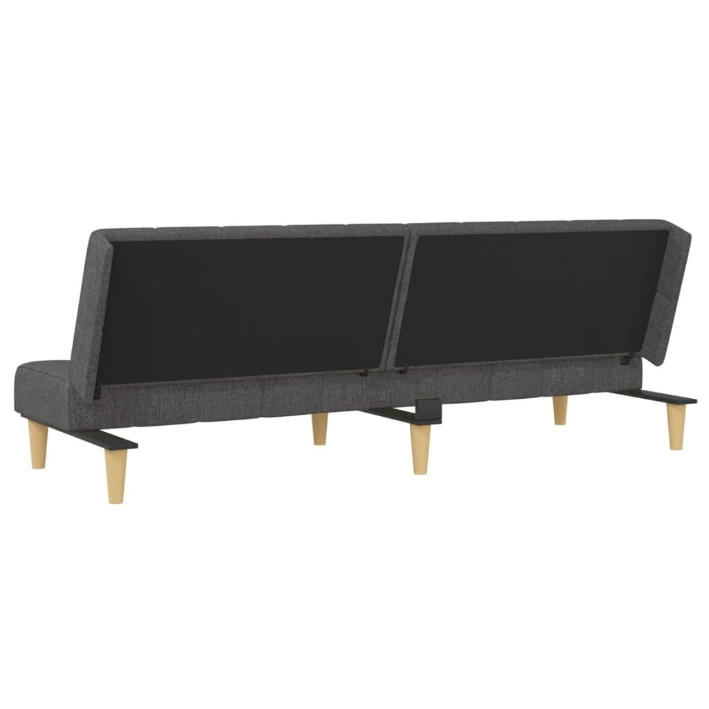 Sofá cama de 2 plazas, color gris oscuro, de tela, 200 x 84,5 cm
