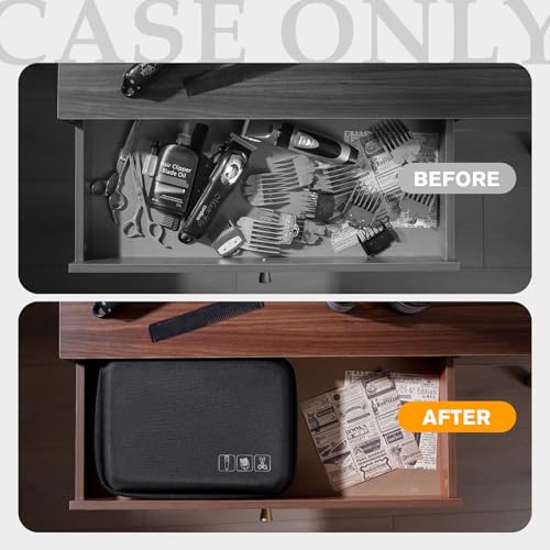 ProCase Hard Barber Accessories Case, Travel Bag for 3 Hair Clippers and Supplies, Trimmer Organizer Storage Box with Clear Pouch, Portable Holder for Men Razor Guard Grooming Kits -Black 6 ProCase Hard Barber Accessories Case, Travel Bag for 3 Hair Clippers and Supplies, Trimmer Organizer Storage Box with Clear Pouch, Portable Holder for Men Razor Guard Grooming Kits -Black - Image 6