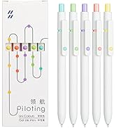 Lanxivi 5 PCS Gel Pens Quick Dry Ink Pens Black Ink 0.5mm Fine Point Premium Retractable Ballpoin...