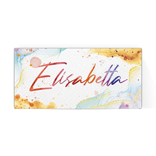 Biglietto Nome ELISABETTA Acquerello Compleanno |