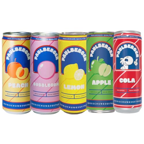 Paulberger Limo Set alle Sorten! Paul Berger iCrimax 1x Lemon 1x Bubblegum 1x Peach 1x Apfel 1x Cola (5x330ml) (1650ml) inkl. 1 25 Pfand Einweg