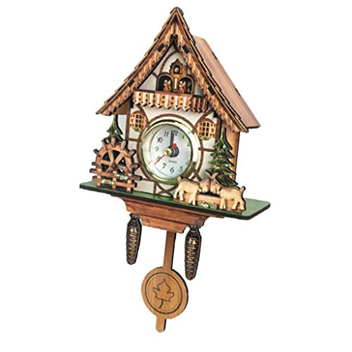 Generic アンティーク壁掛け時計ヴィンテージ木製時計家の装飾に最適なギフト, E