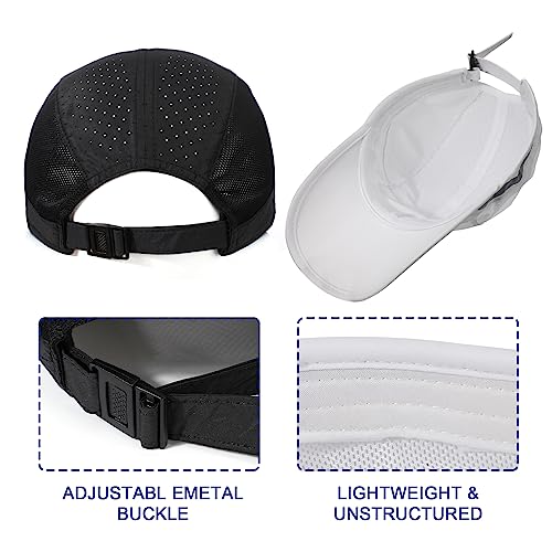 Miniatura 5 de Aypow 2 Packs Gorra De Béisbol Transpirable Para Hombre,Gorra De Protección Solar De Secado Rápido,Gorra De Malla Plegable Lavable Gorra Ligera Sombreros De Verano Al Aire Libre Con Hebilla Ajustable