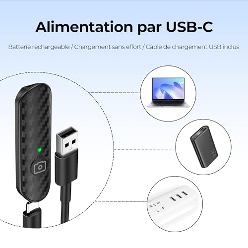 ATUMTEK Déclencheur à Distance Bluetooth, Design en Fibre de Carbone, Télécommande Rechargeable pour Caméra de Smartphones iOS et Android, Compacte et Portable, avec Chargement Type-C, Portée de 10m – vue 3