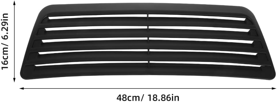 Universal Hood Vent Cover Front Air Vent Cover Trim for Most Cars Engine Hood Scoop Exterior Accessory Improves Airflow and Vehicle Intake 18.89 X 6.29 X 0.39 in