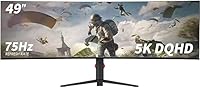 YOGAES 49 Inch Wide Dual QHD (5120x1440) IPS Surface Game Display,75Hz, 49 Inch montior. HDR 400, Hidden Inside, USB-C, Interchangeability VESA100*100mm, Tilt Height Adjustment Possible (75hz)