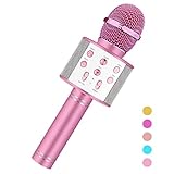 Niskite Kids Karaoke Microphone for Singing: Bluetooth Karaoke Microphone Wireless - Perfect Christmas Birthday Gifts for 2 3 4 5 6 7 8 Year Old Girls Toys