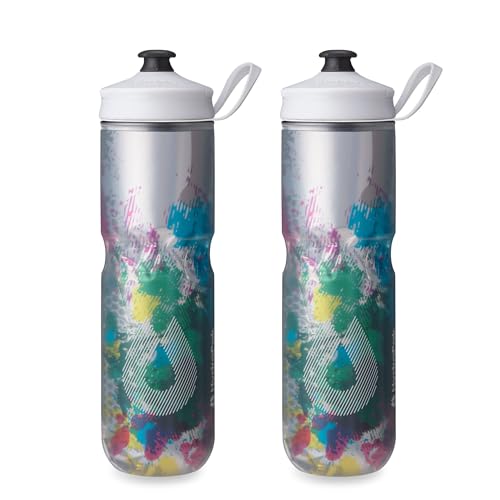 Image of HydraPak | Polar Bottle - Polar Sport Insulated Water Bottle 2-Pack - BPA-Free, Sport & Bike Squeeze Bottle with Handle (Splash Multi, 700ml / 24oz)