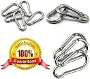Passion Heavy Duty Safety Lock Cable Attachment,Stainless Steel Spring Snap Hook Carabiner/Hook Swing Connector Multipurpose,SnapHook for Weight-Lifting Mountain Climbing Gym Silver (Pack of 6 pcs) gallery image