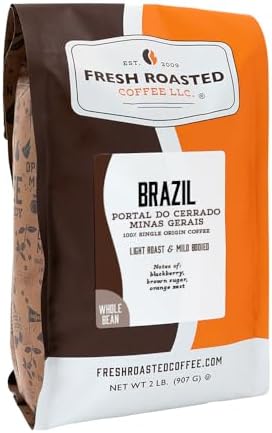 Fresh Roast Coffee, Minas Gerais Brazilian Coffee, Light Roast, Direct Trade 2 Pound (Pack of 1)