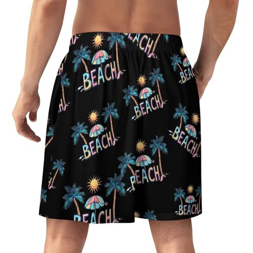 Life Cute Beach Men's Pajama Bottoms Lounge Pj Shorts Stretch Sleep Shorts for Home Vacation Beach3