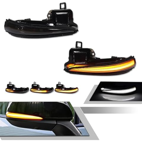 GTINTHEBOX Side Mirror Blinker Sequential Turn Signal Lights for 2016-2023 Toyota Tacoma,2019-2024 RAV4 XA50,2020-2024 Highlander XU70 Smoked Switchback White & Amber LED Lamp Cover