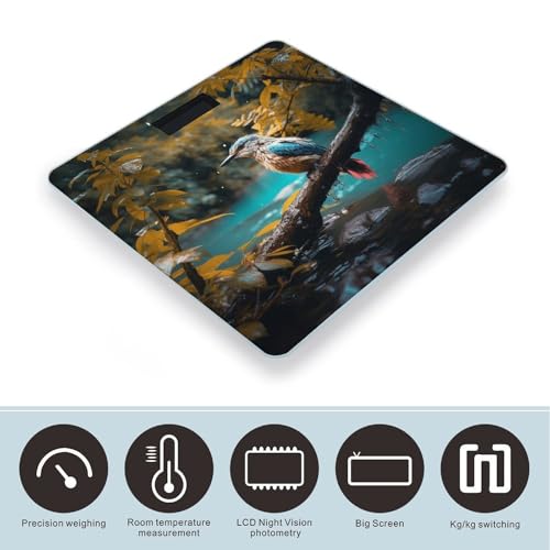 Báscula digital de baño con sonidos relajantes y pantalla LCD miniatura 3