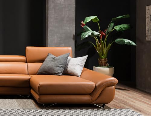 Image of Fabrique Matura Leatherette Lsahpe 5 Seater Diligent Sofa Set | Living Room Bedroom Office & Home | Premium Luxuries Comforatble Soft & Smooth | Easy to Move With Moveable Headrest | Honey Brown | LHS