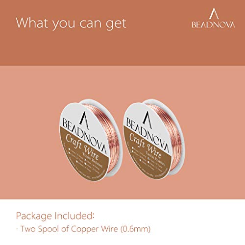 image for BEADNOVA Jewelry Wire Bare Copper Wire Tarnish Resistant for Jewelry M