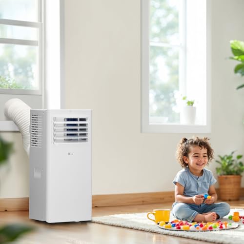 Image of LG 5,100 BTU (DOE) / 9,000 BTU (ASHRAE) Portable Air Conditioner, Cools 150 Sq.Ft. (10' x 15' room size), Quiet Operation,LCD Remote, Window Installation Kit Included, 115V