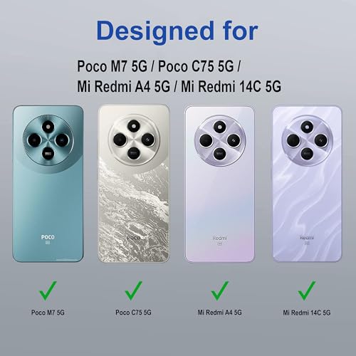 Image of Zapcase Back Case Cover for Poco M7 5G | Compatible for Poco M7 5G Back Cover | Case Cover with Camera Protection | (TPU + PC | Translucent Black)