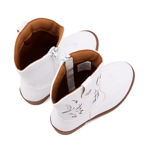 BMCiTYBM Baby Cowboy Cowgirl Boots Infant Western Boots Toddler Boys Girls Round Toe Riding Mid Calf Boots All Seasons For 6 9 12 18 24 Months Black Size 4 Toddler | Boots