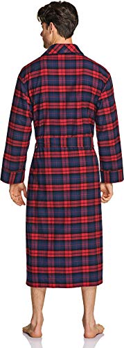 CQR Men's 100% Cotton Flannel Robe, Lightweight Soft Plaid Lounge & Night Sleepwear Robes2
