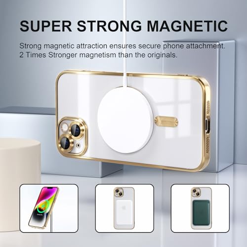 Image of Misea Magnetic for iPhone 14 Case Compatible with MagSafe Gold