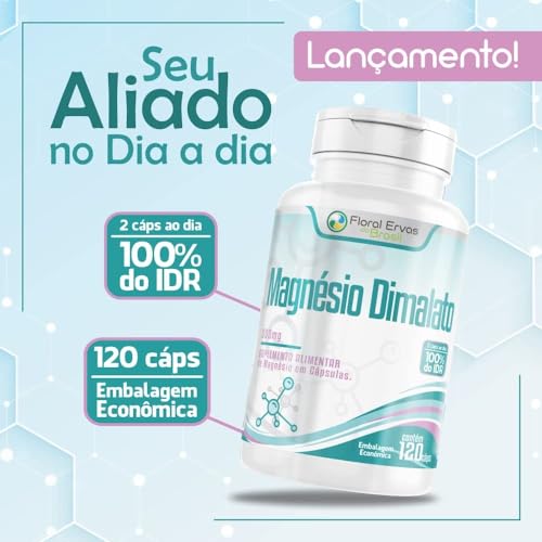 Magnésio Dimalato 500mg 3x 120 Cápsulas Floral Ervas do Brasil