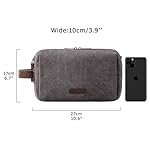 BAGSMART Toiletry Bag for Men, Canvas Travel Toiletry Organizer Dopp Kit Water-resistant Shaving Bag for Toiletries Accessories,Grey-Medium - Image 2