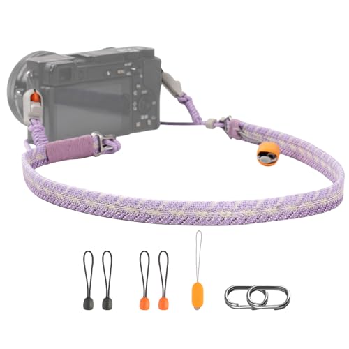 Image of PGYTECH Camera Shoulder Strap Slim Trendy Style, Quick Release Braided Rope Camera Strap Holds 66.1lb, Adjustable Neck Straps for Compact Camera /Mirrorless /Phone for Young Photographers, Lilac Purple
