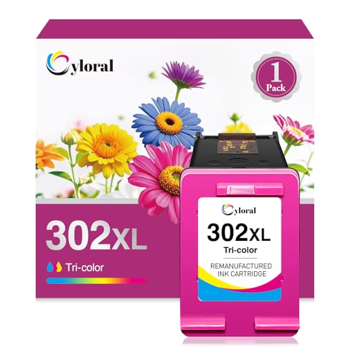 Cyloral 302XL Druckerpatronen für Envy 4511 4512 4520 4525 4528 Deskjet 1110 2133 3630 3636 3639 Officejet 3830 3833 4650 4655 5220 5255 für HP 302 XL(1 Farbe) Cyloral 302XL Druckerpatronen für Envy 4511 4512 4520 4525 4528 Deskjet 1110 2133 3630 3636 3639 Officejet 3830 3833 4650 4655 5220 5255 für HP 302 XL(1 Farbe)