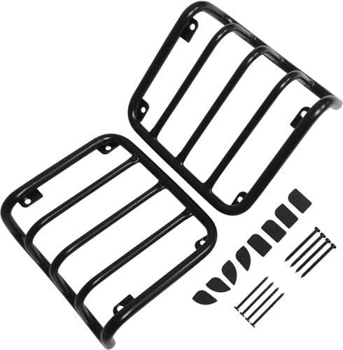 APDTY 171681 Tail Light Guard Set; Stainless Steel; Black; Replaces RT34102