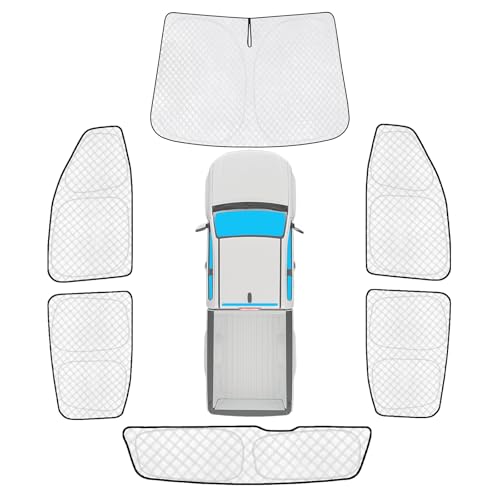 Image of KMF 6pcs Thicken Sun Shades for Chevy Colorado 2015-2022 Accessories,Chevrolet Truck Full Car Window Covers Sunshade for Windshield Side Rear, UV Block and Blackout Privacy for Car Camping