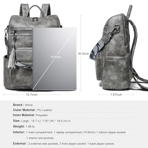 Mochila para laptop mujer de cuero sintético 15.6 pulg miniatura 3