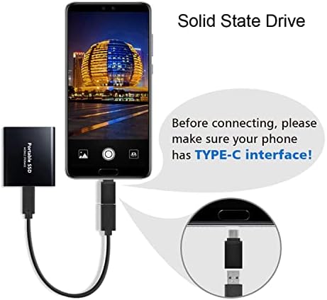 PITK 2TB External Hard Drive,Portable SSD Drive,Solid State External Hard Drives,Computer Backup Small Disk Drive USB3.0 to Type C for PC Desktops Laptop Compatible with XS WindowsBlack