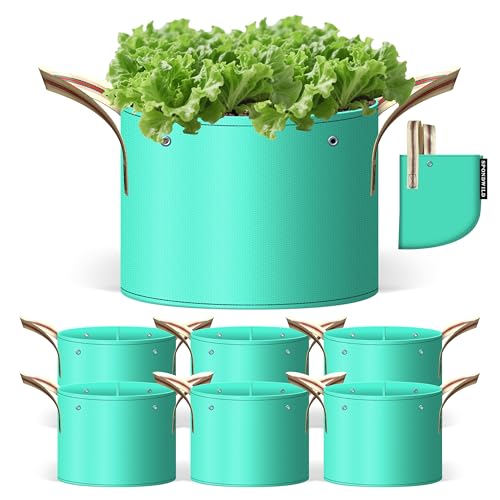 SPONDWILD 7 Pcs 25 Gallon Potato Grow Bag PE Garden pots Plant Grow Bag with Branch-Binding Holes and Drain holefor for Vegetables Strawberries Flowers