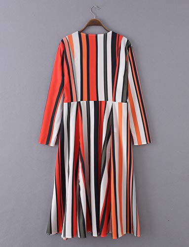 Chunoy Women's Chiffon Long Sleeve Striped Kimono Loose Kaftan Sheer Jacket Cardigan Lightweight Cover Up X-Large